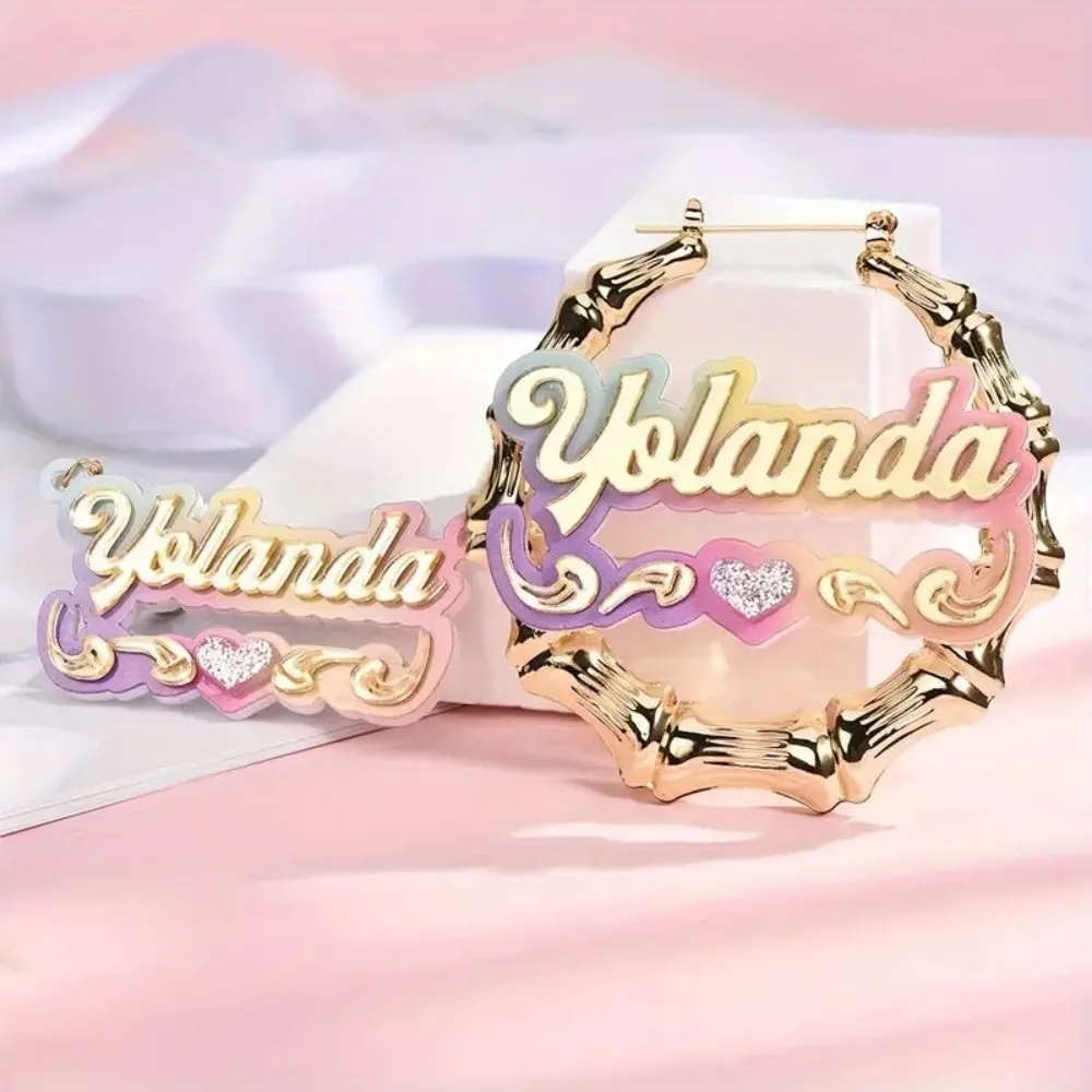 Индивидуальные акриловые серьги/ожерелья с радужным градиентом - Фотография_3