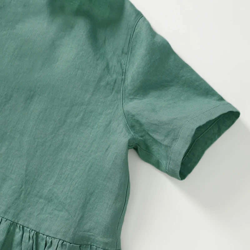 Шикарное платье из хлопка и льна - Фотография_5