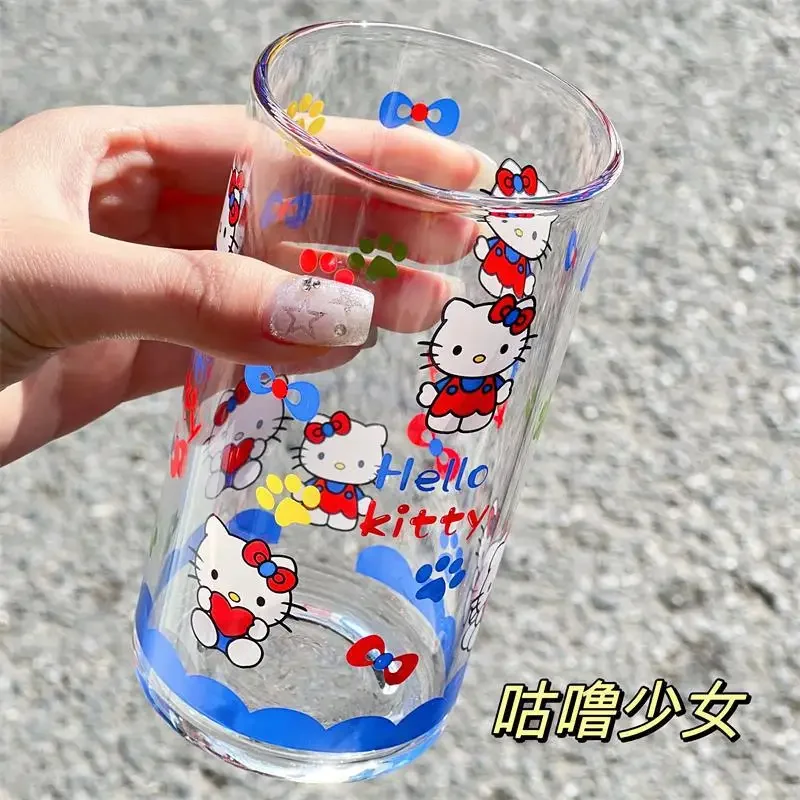 Kawaii sanrio hello kitty аниме мультяшная стеклянная чашка для дома - Фотография_5