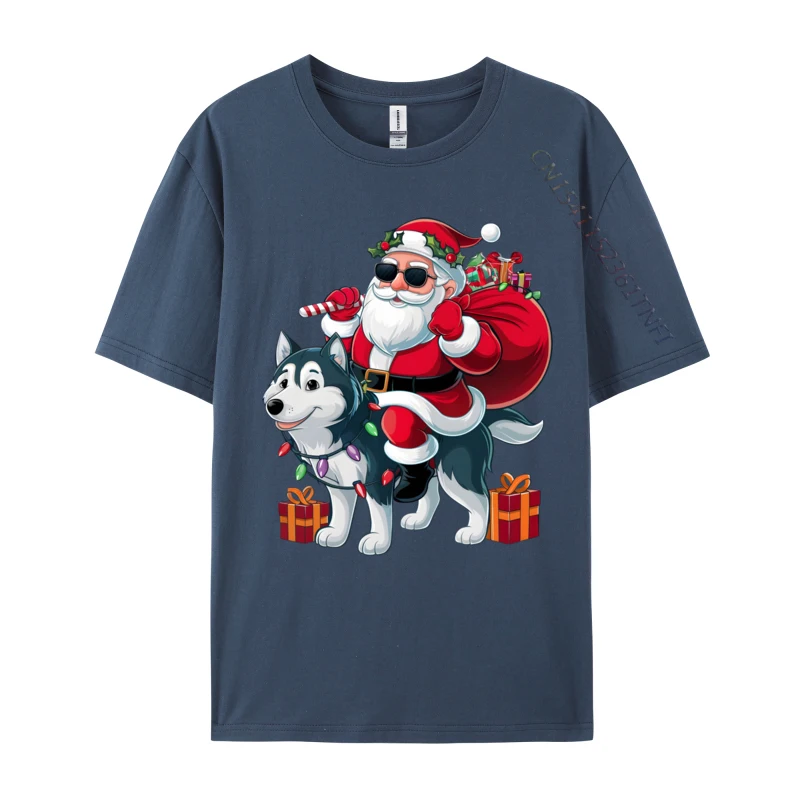 Xmas lighting santa riding husky - Фотография_2