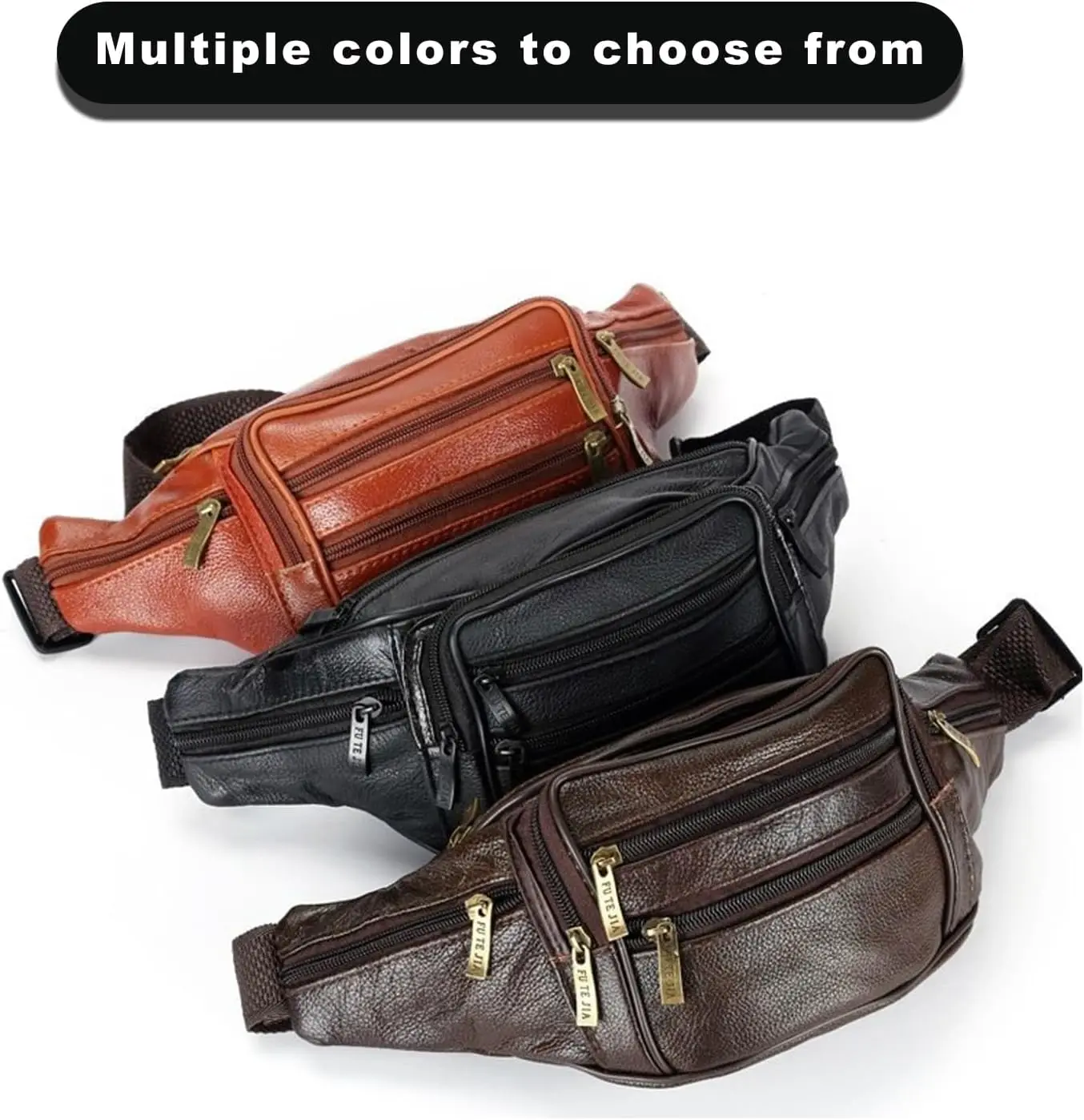 Кожаная поясная сумка для мужчин и женщин с регулируемым поясом - Фотография_5