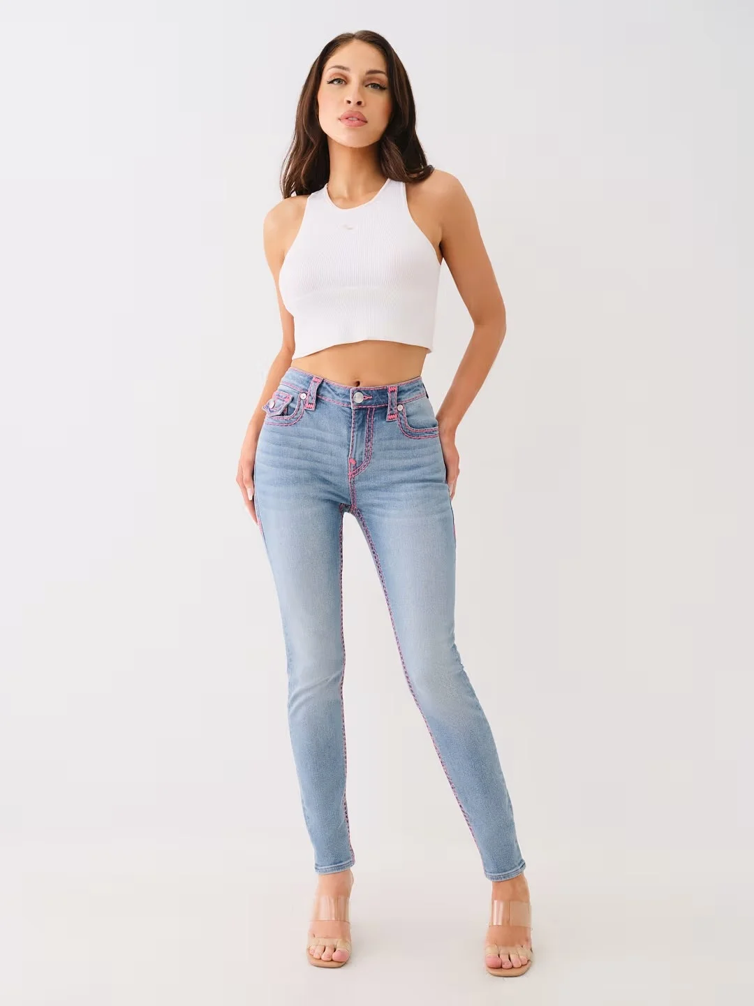 Jennie mid rise super t узкие джинсы - Фотография_5
