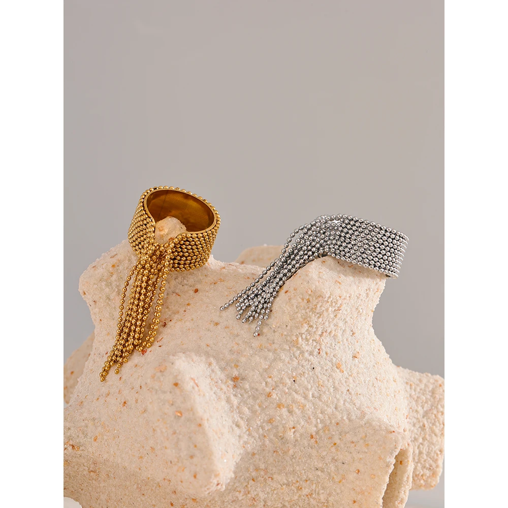 Yhpup массивное кольцо из нержавеющей стали с кисточкой на палец - Фотография_3