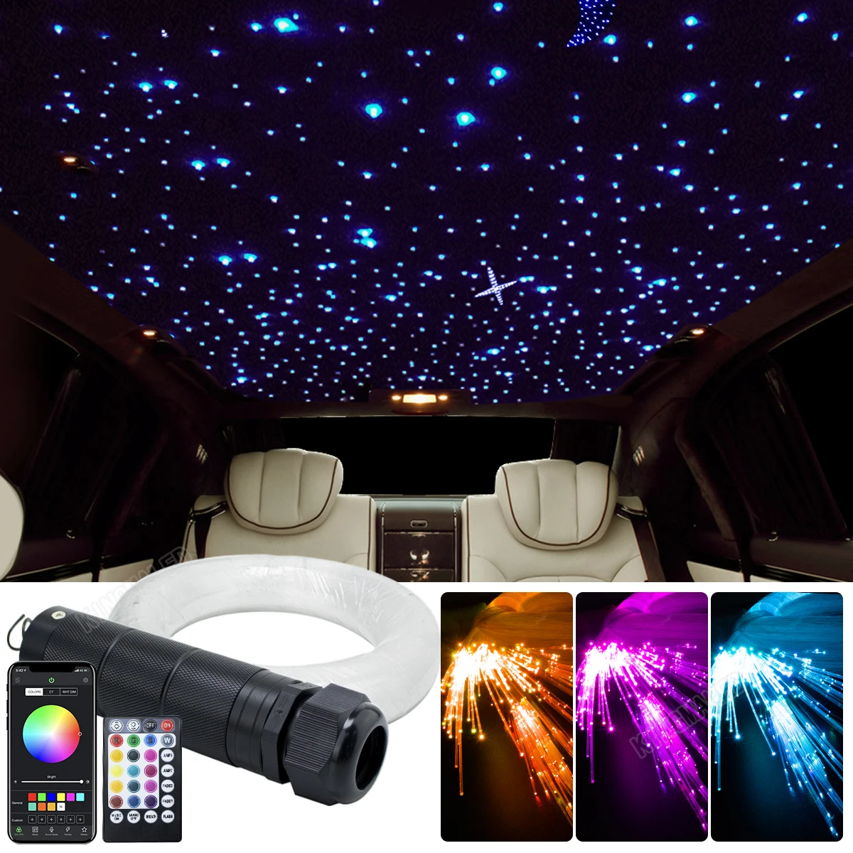 Dc12v 6w rgbw starry sky волоконно-оптический