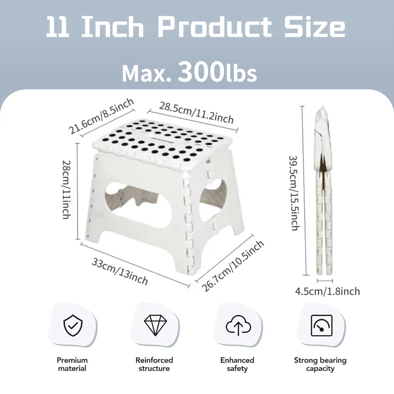 11-дюймовый высокий противоскользящий складной табурет-ступенька - Фотография_3