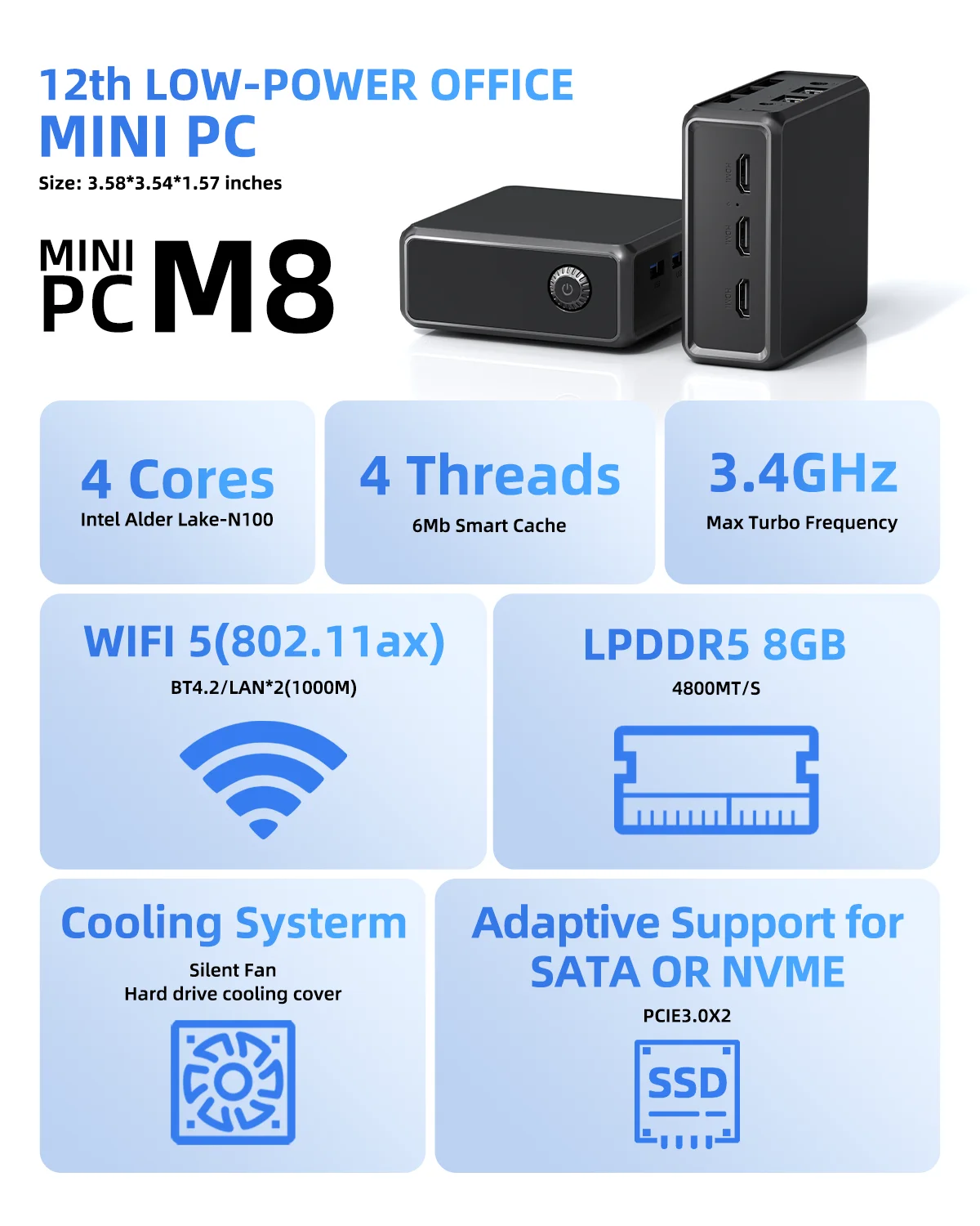 Мини-пк zxipc, 12-й процессор intel n100 - Фотография_4