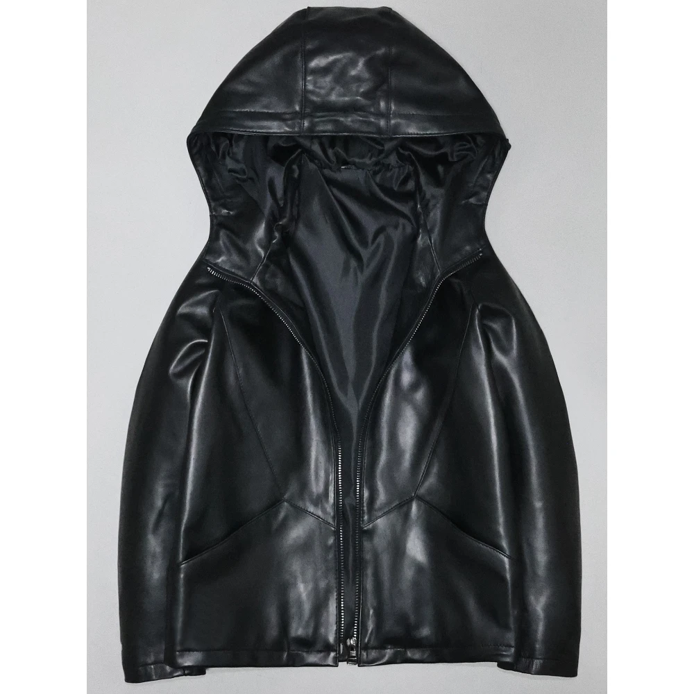 Женская куртка из овечьей кожи с короткой молнией