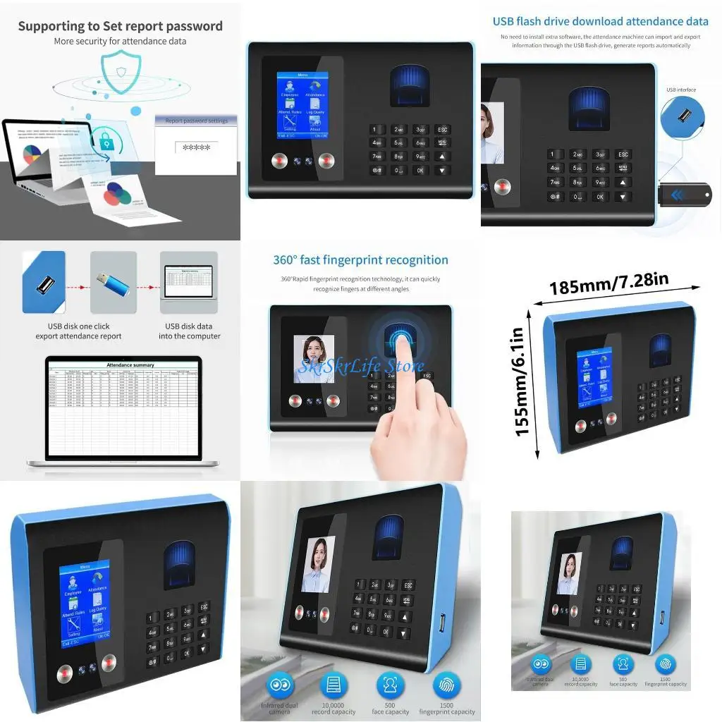 E65e часы-рекордер лицо биометрический