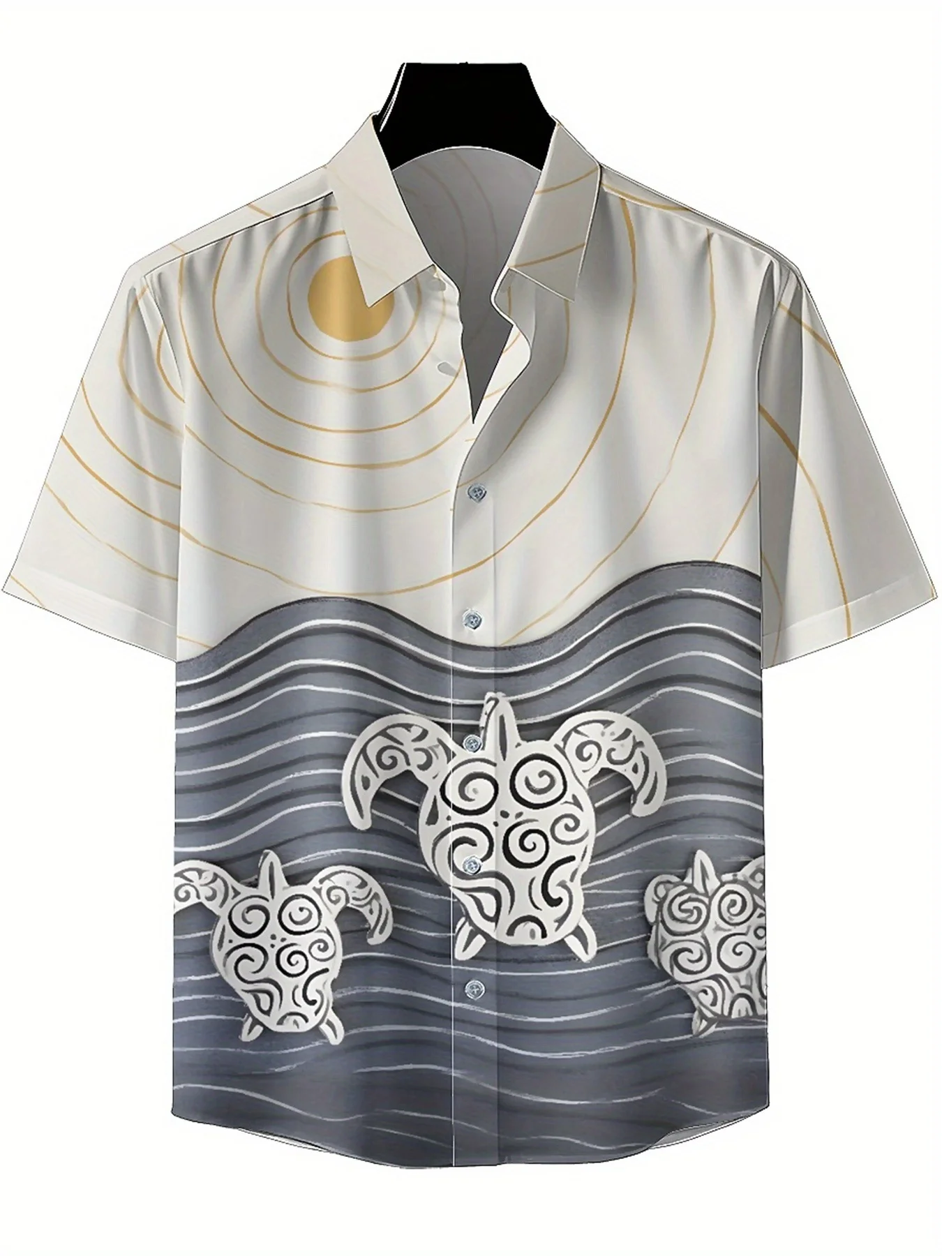 Мужские гавайские рубашки больших размеров с рисунком морских черепах - Фотография_2