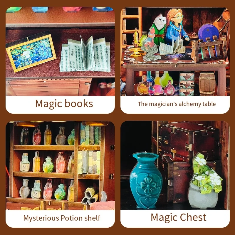 3d-головоломка magic potion lab diy kit - деревянная миниатюрная сцена - Фотография_2