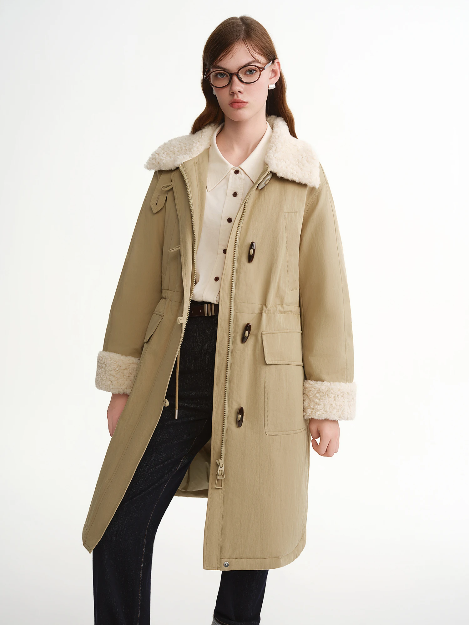 Dushu женский мягкий снежный ретро пуговицы больших размеров с бульдогом - Фотография_2