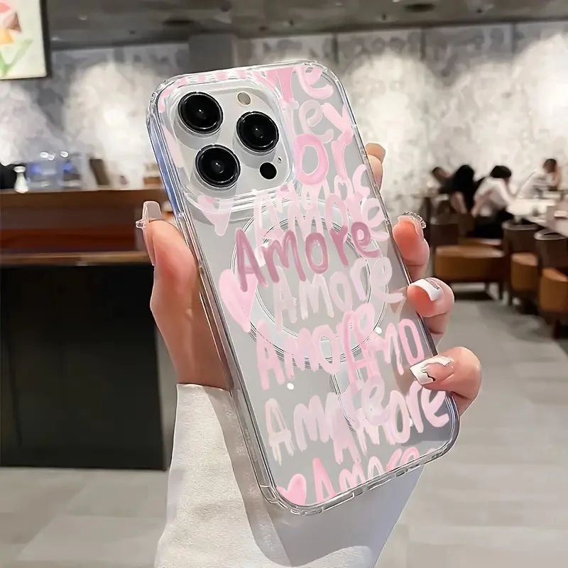 Чехол для телефона amore-love romantic pink lettering для iphone 17 - Фотография_3