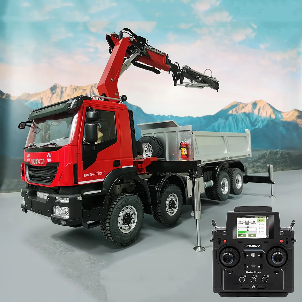 Iveco радиоуправляемый кран 1/14 8x8