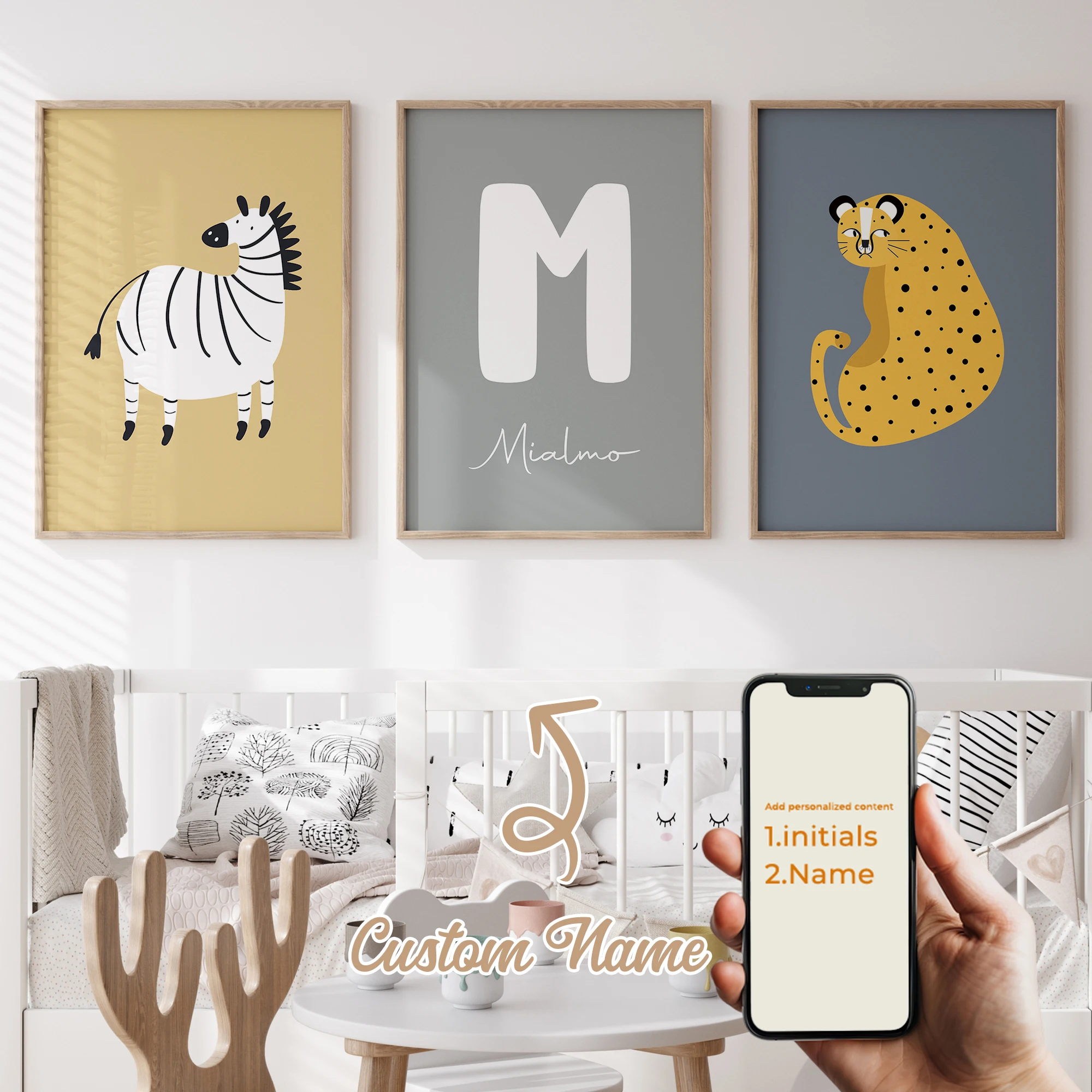 Персонализированное имя с милым мультяшным животным - Фотография_2