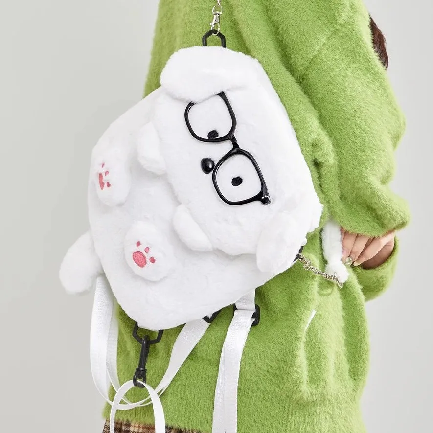 Женский плюшевый рюкзак с собакой из мультфильма для девочек - Фотография_5