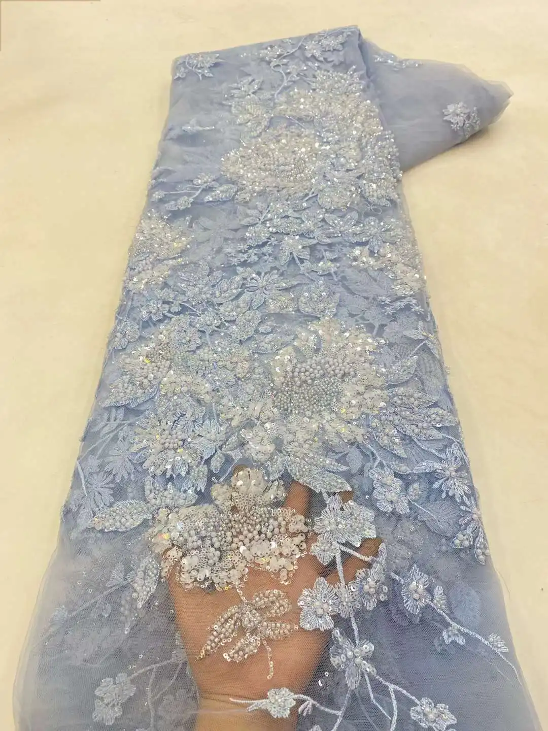 Роскошная кружевная ткань ручной - Фотография_6