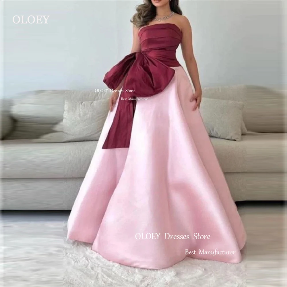 Элегантные розовые вечерние платья oloey без бретелек