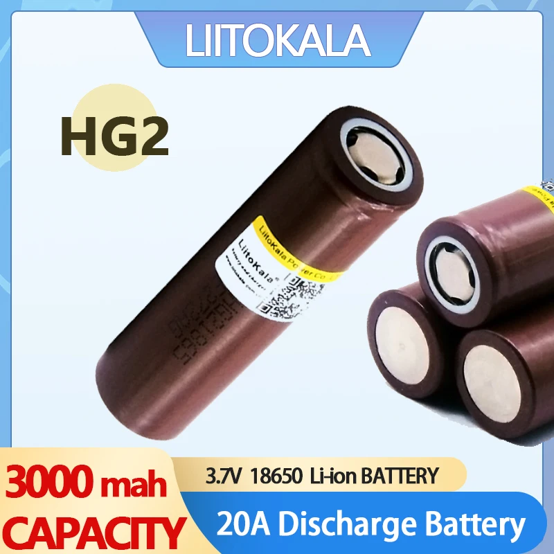 Liitokala 100% новый hg2 18650 3000 мач аккумуляторная батарея 18650hg2 3