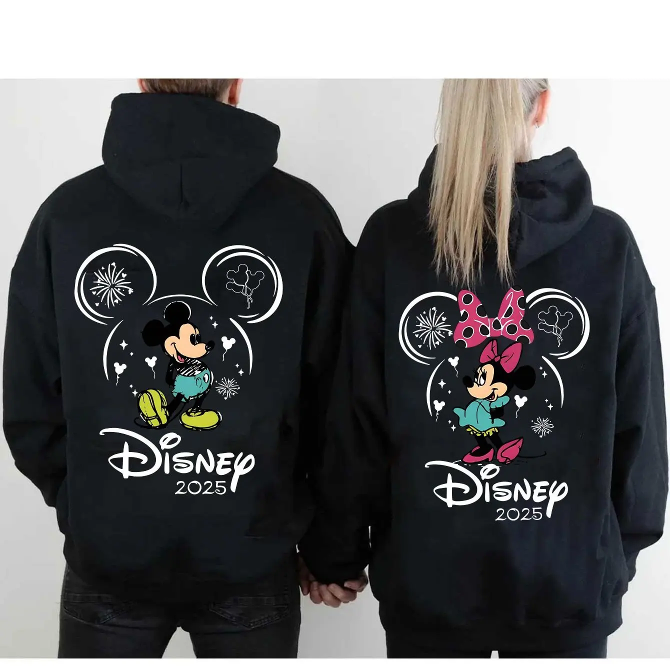 Толстовка с капюшоном для пары микки и минни диснея - Фотография_2