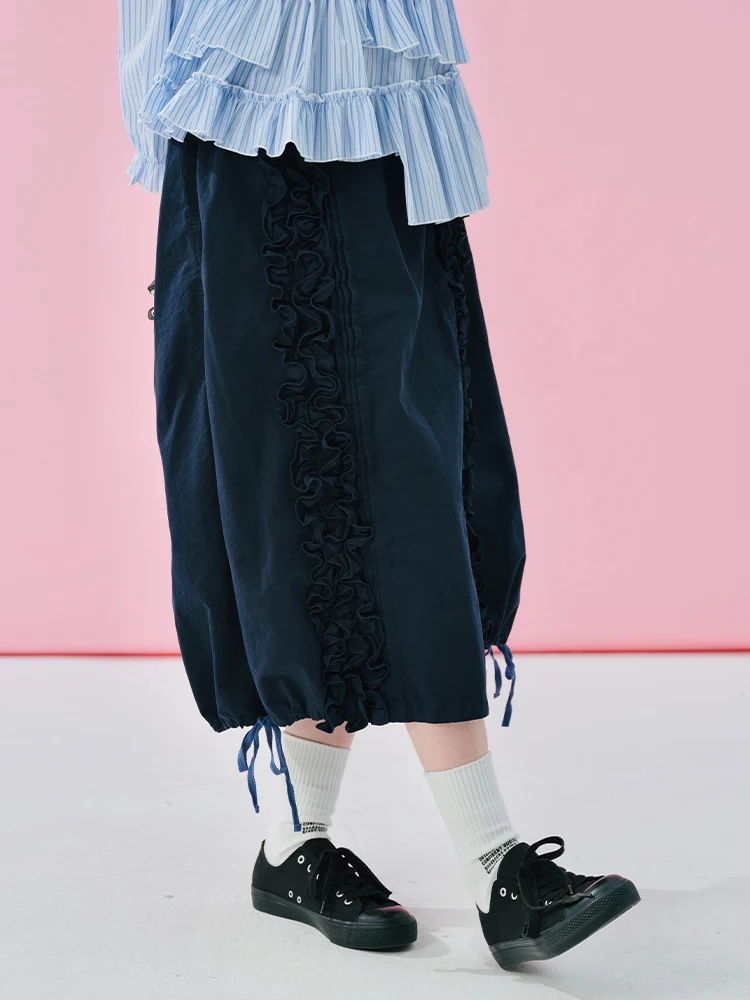 Стильная темно-синяя плиссированная - Фотография_6