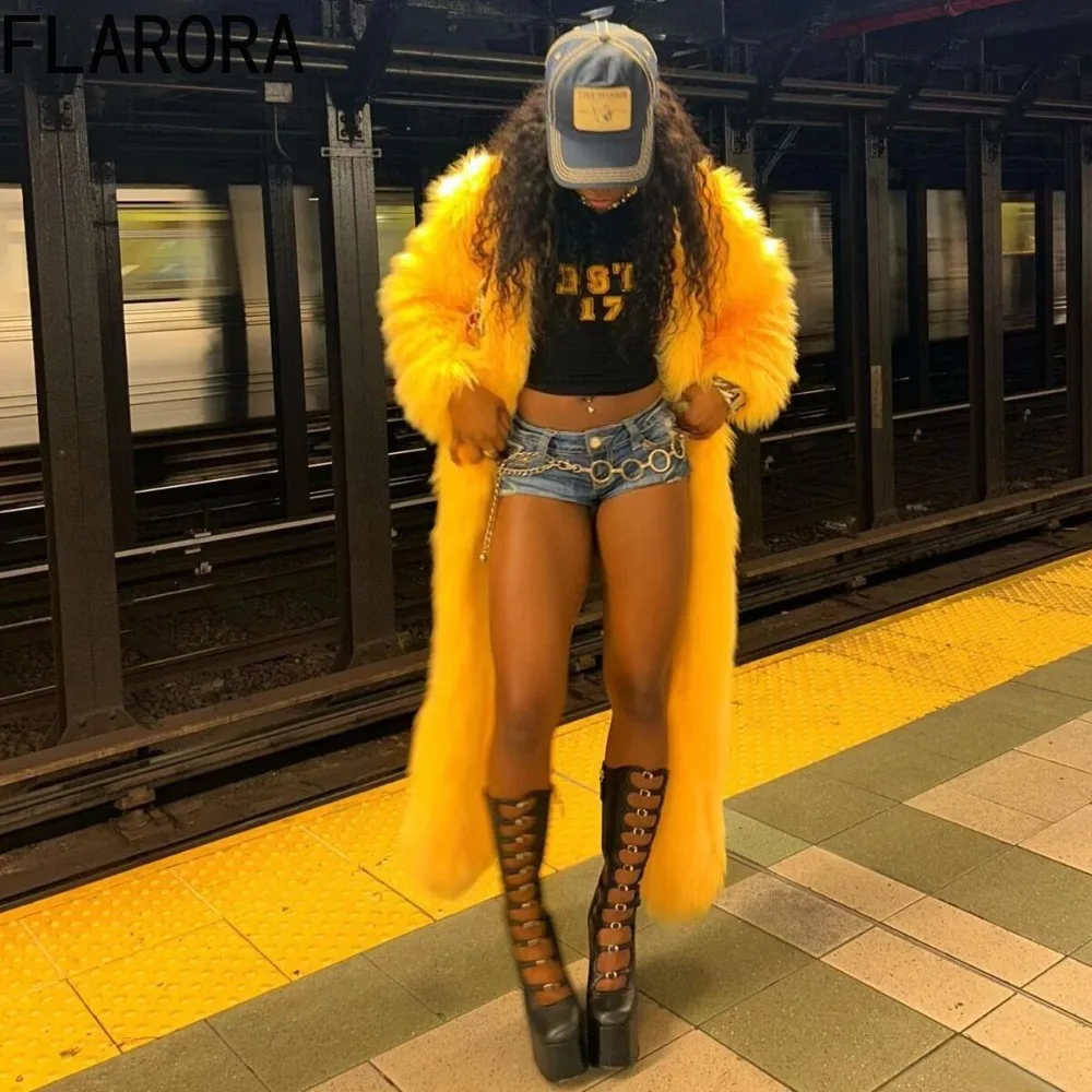 Flarora модные женские пальто из искусственного меха - Фотография_6