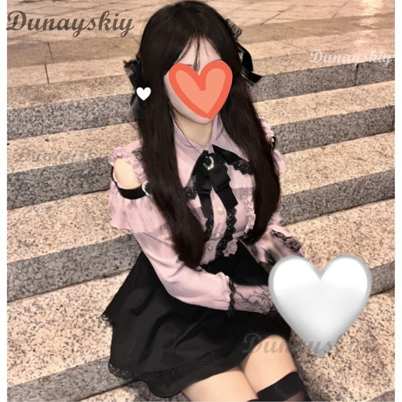 Jirai kei outfit lolita girls рубашка - Фотография_5