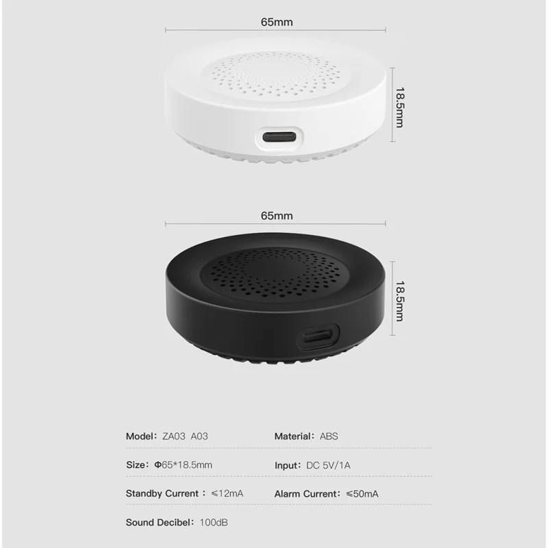 Умная сирена tuya zigbee для домашней безопасности с динамиком 100 дб - Фотография_6