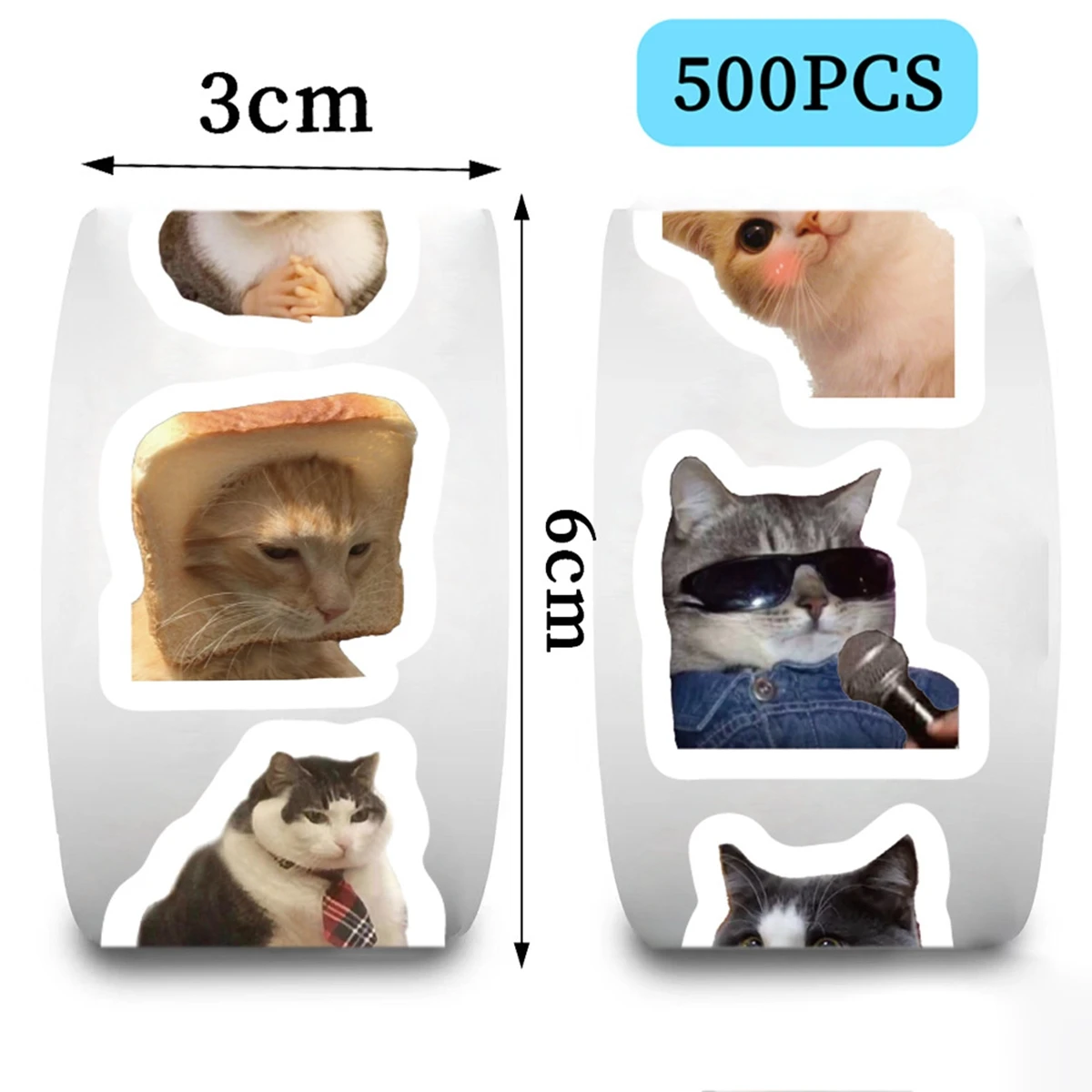Наклейки с рисунком мема и кота для школы - Фотография_3