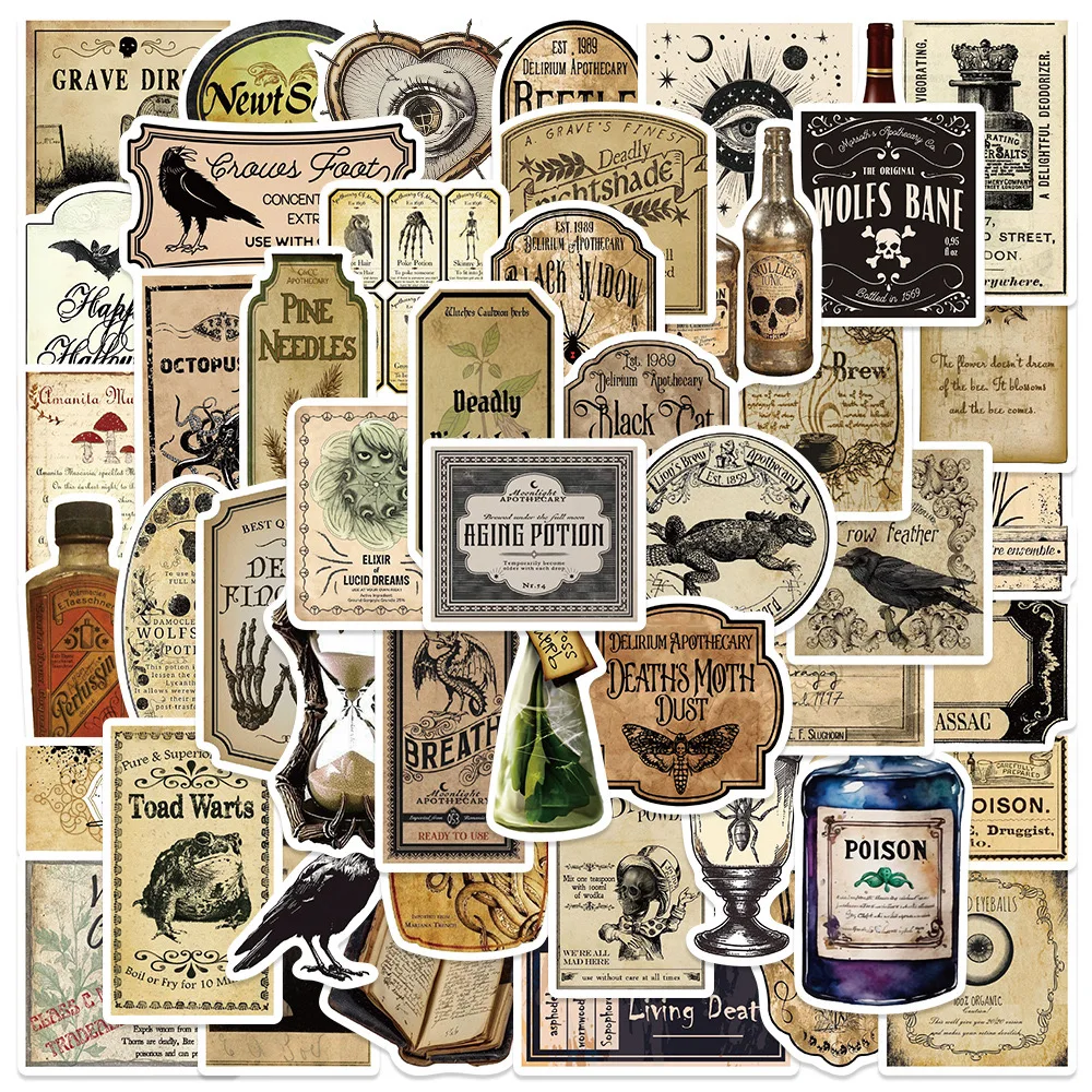 Винтажные этикетки для бутылок солля на хэллоуин - Фотография_2
