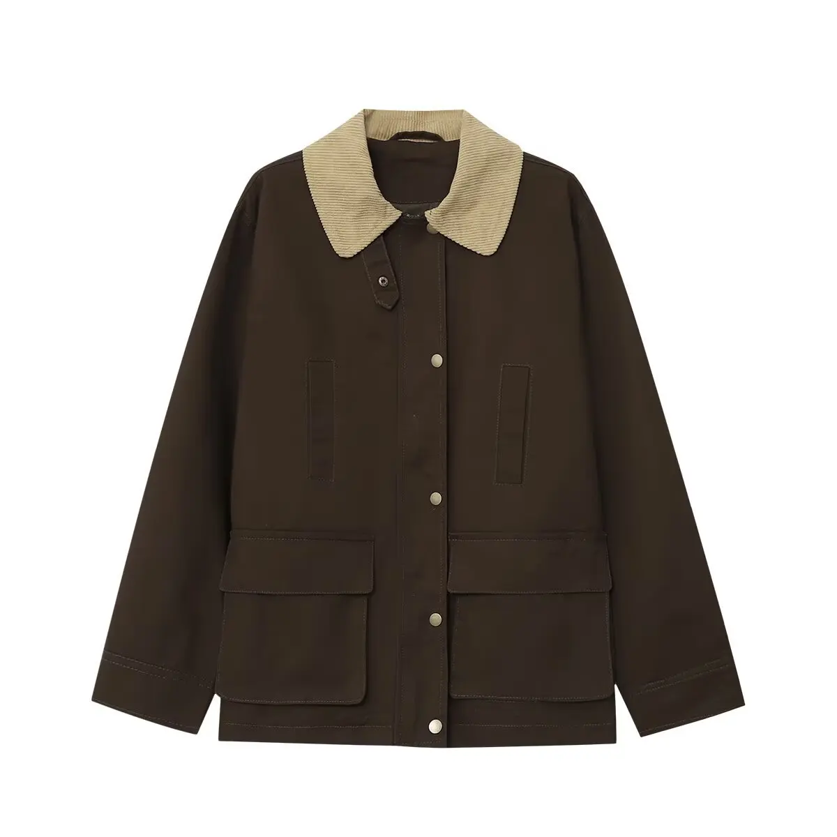 Зимняя женская универсальная свободная контрастная рабочая одежда - Фотография_3