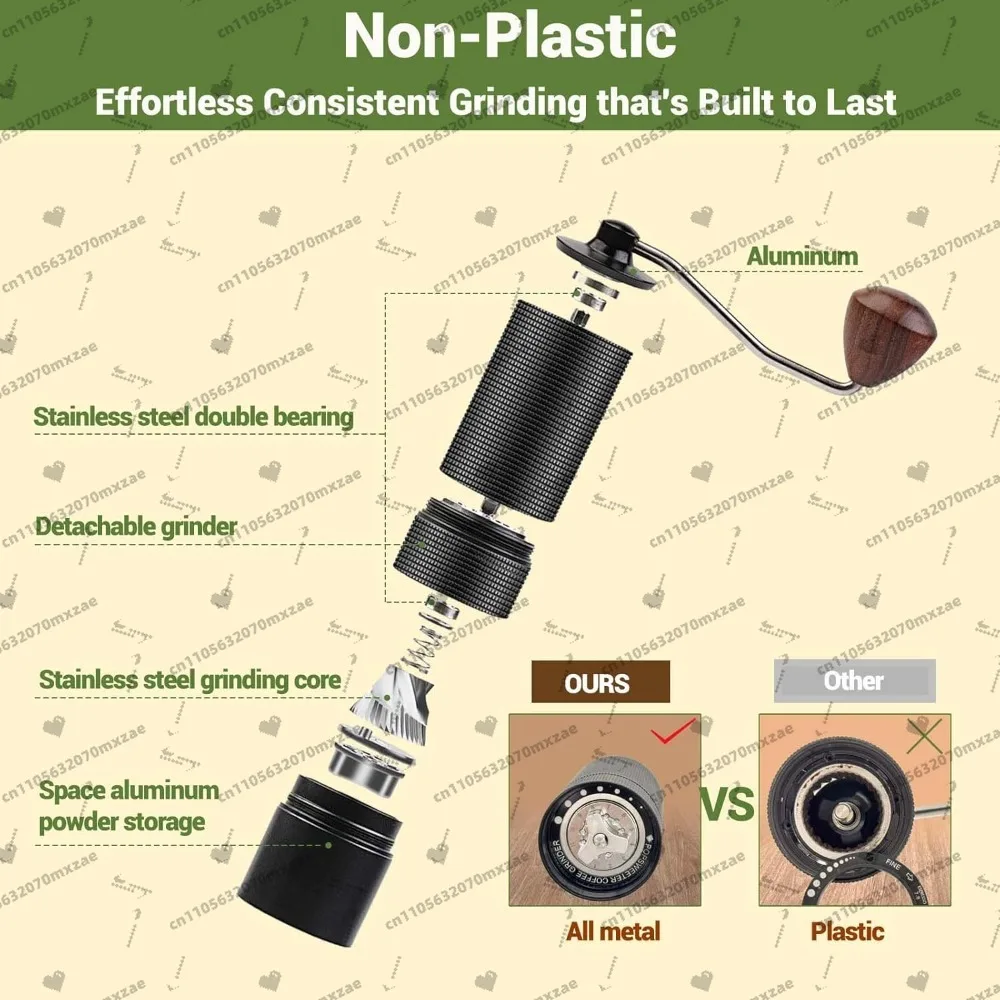 Ручная кофемолка с заусенцами из нержавеющей стали - Фотография_3