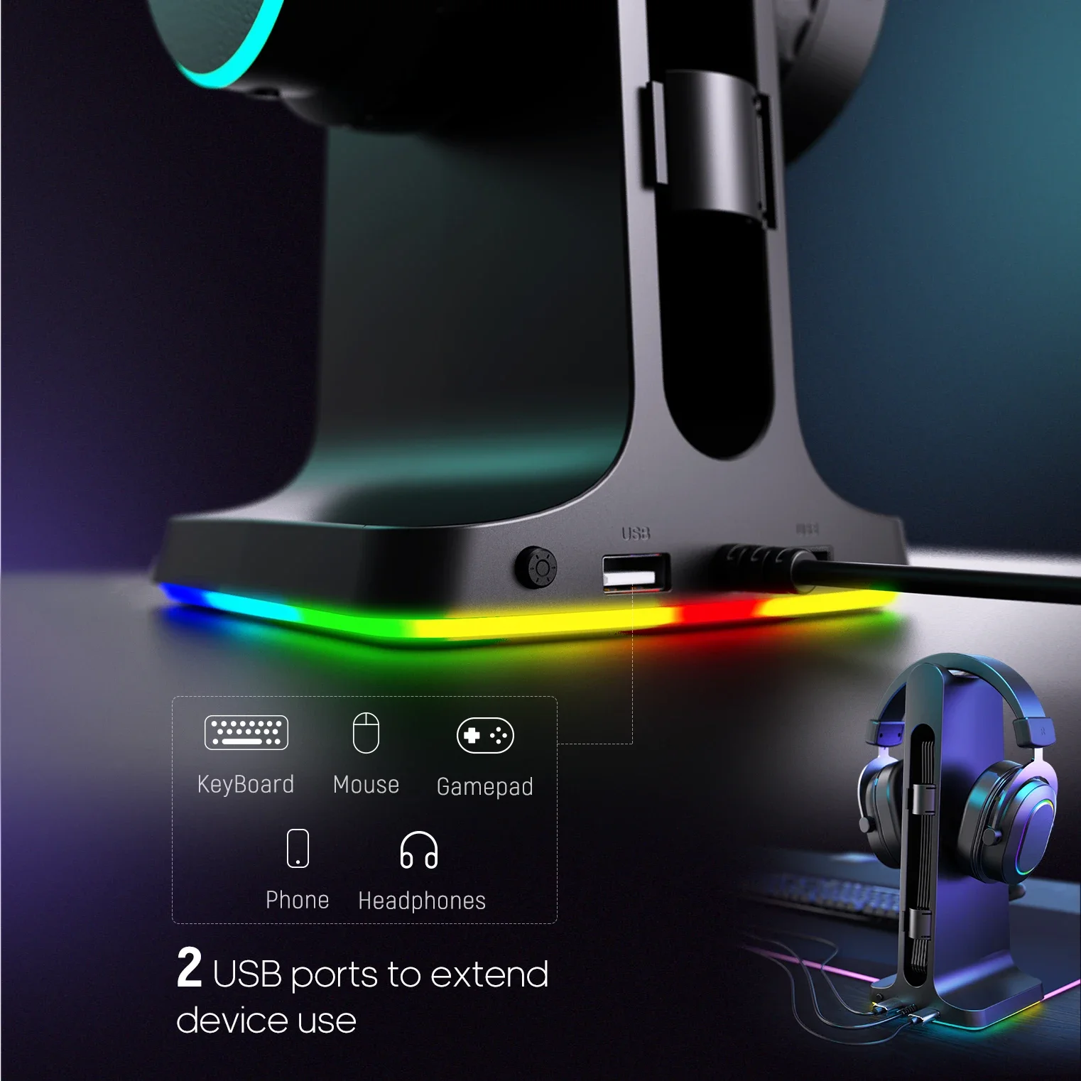 Верхняя подставка для наушников rgb - Фотография_4
