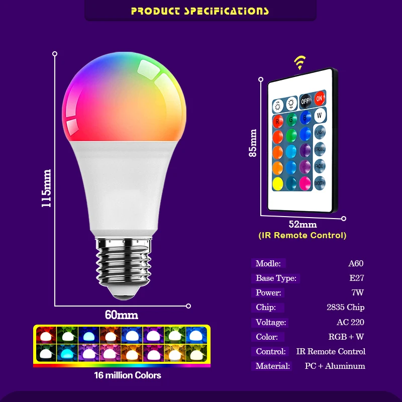 Светодиодная rgb лампа переменного - Фотография_2