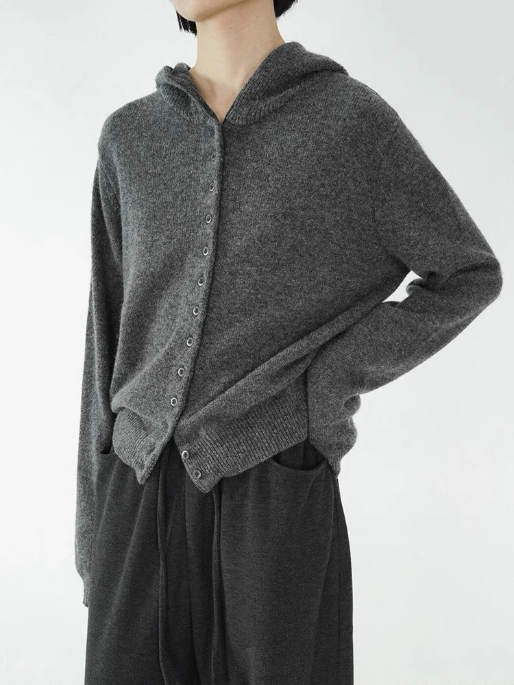 2021, новый женский кардиган с капюшоном - Фотография_4