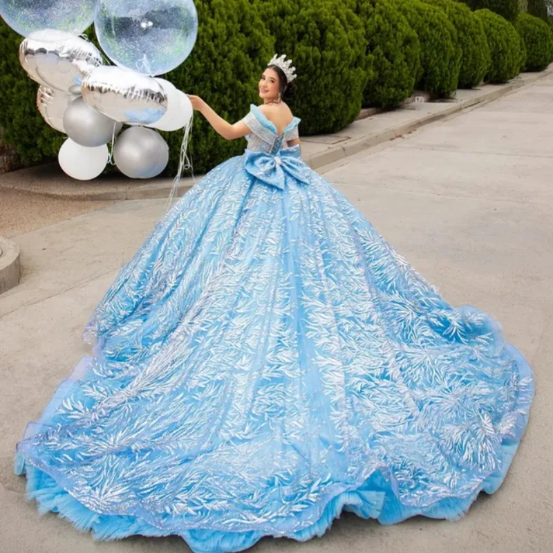 Блестящее платье quinceanera цвета - Фотография_3