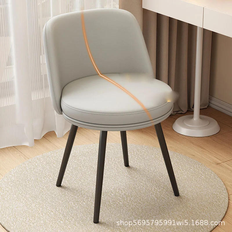 Роскошный компактный табурет для макияжа с небольшой спинкой для спальни - Фотография_5