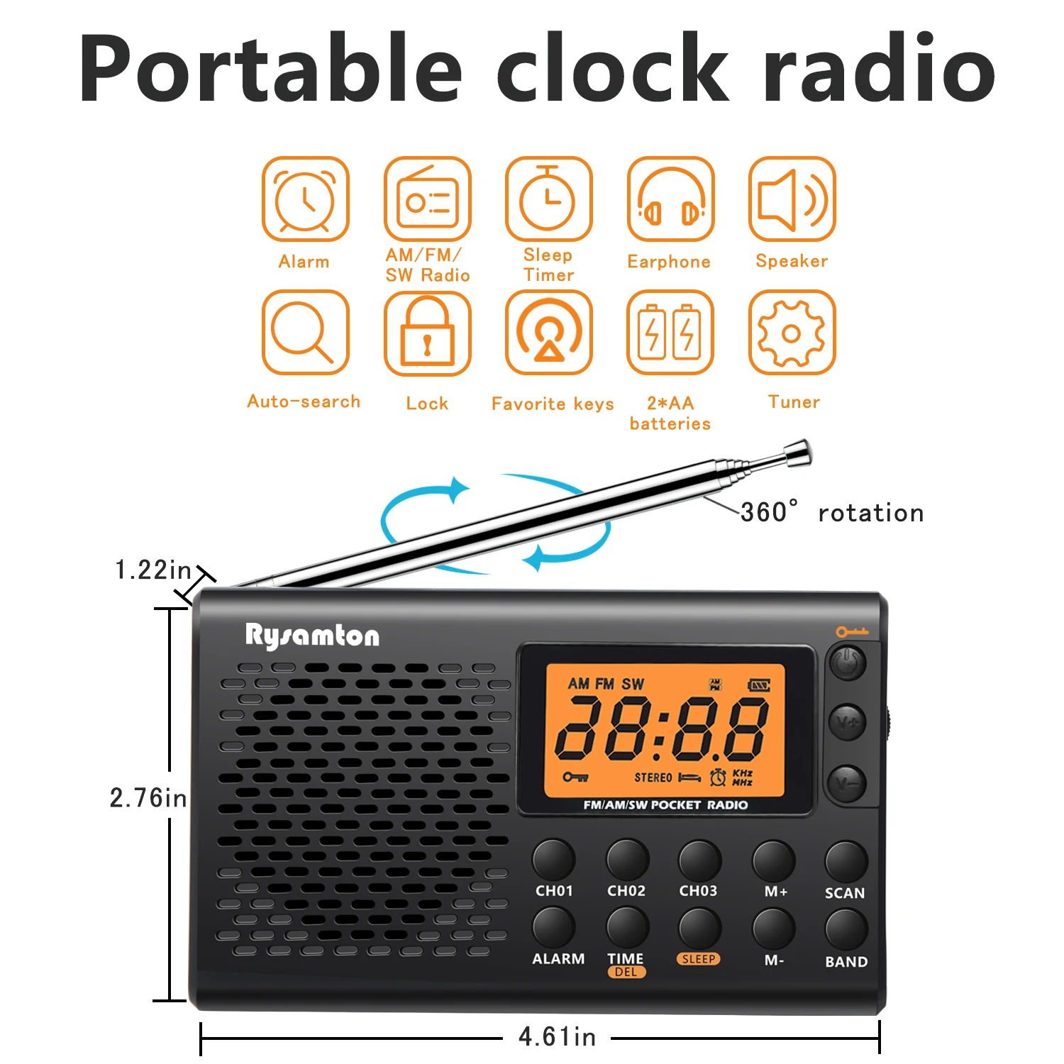 Портативное коротковолновое радио rysamton am/fm - Фотография_3