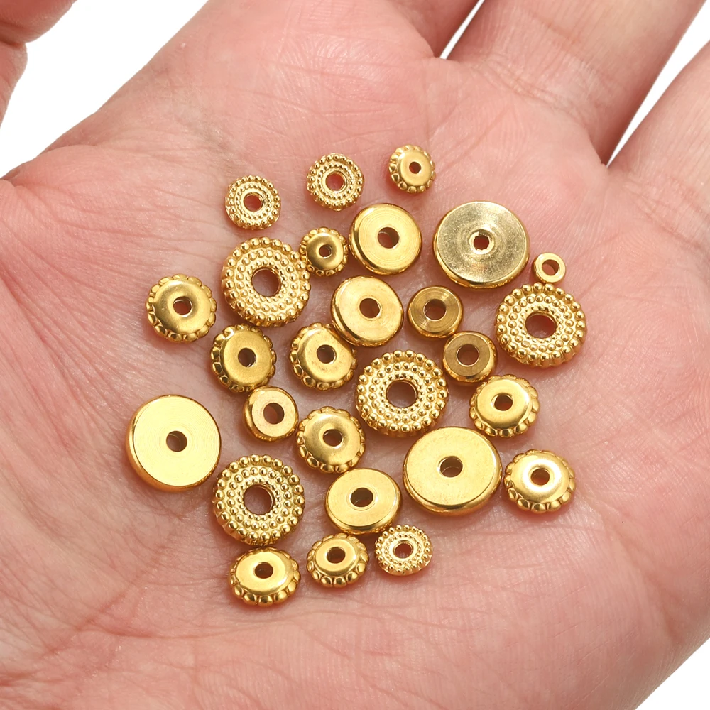 Золотые бусины-разделители из нержавеющей стали для изготовления браслетов - Фотография_3