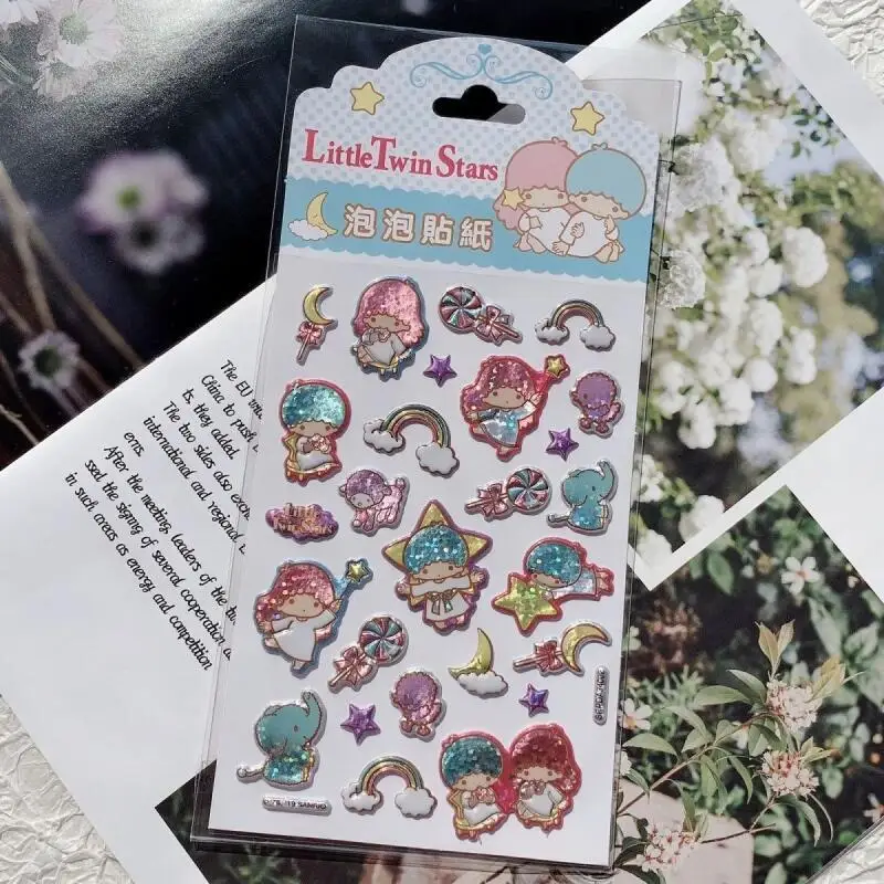 Мягкая клейкая наклейка mocha cinnamoroll hello kitty little twinstars - Фотография_4