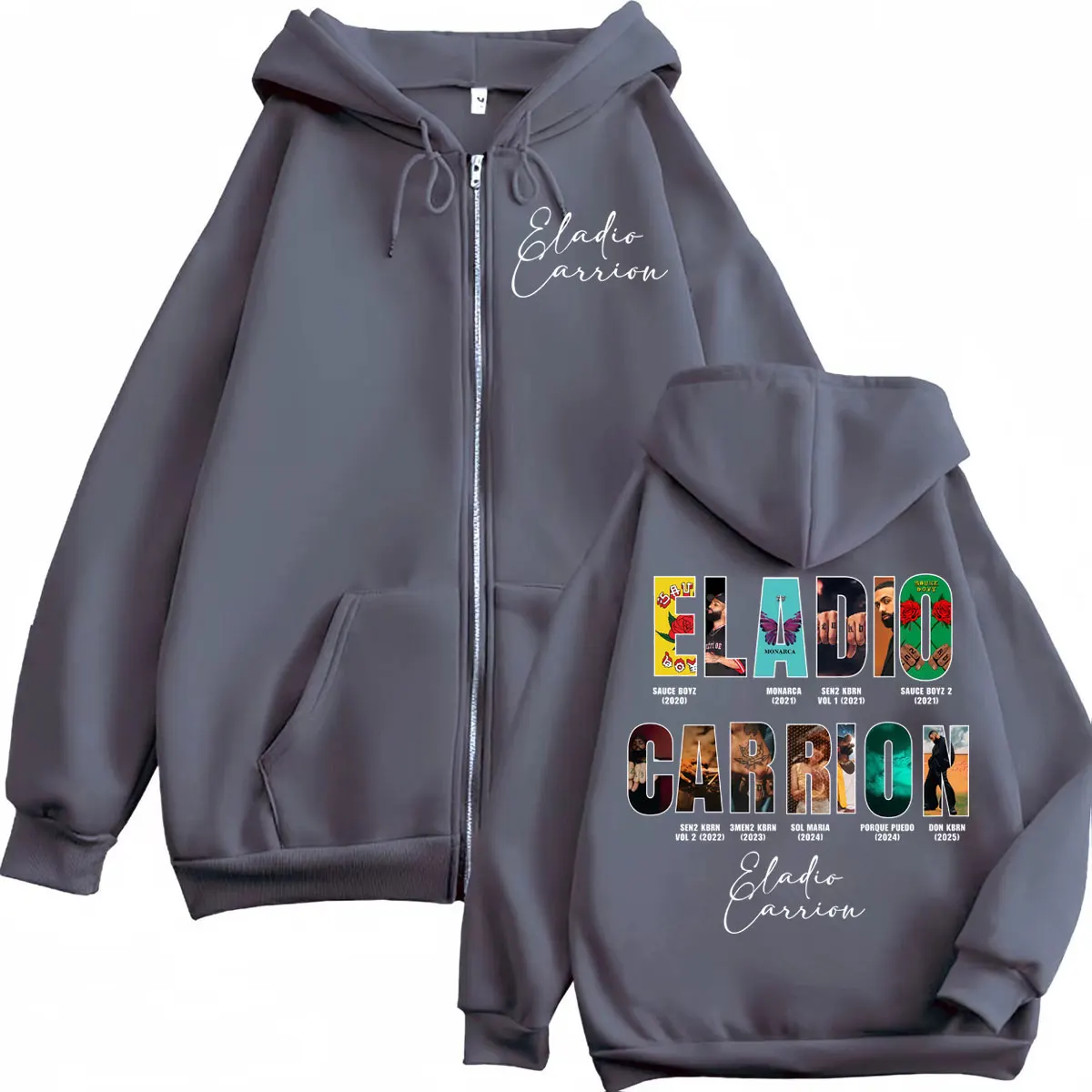 Толстовка на молнии singer eladio carrion album merch - Фотография_3