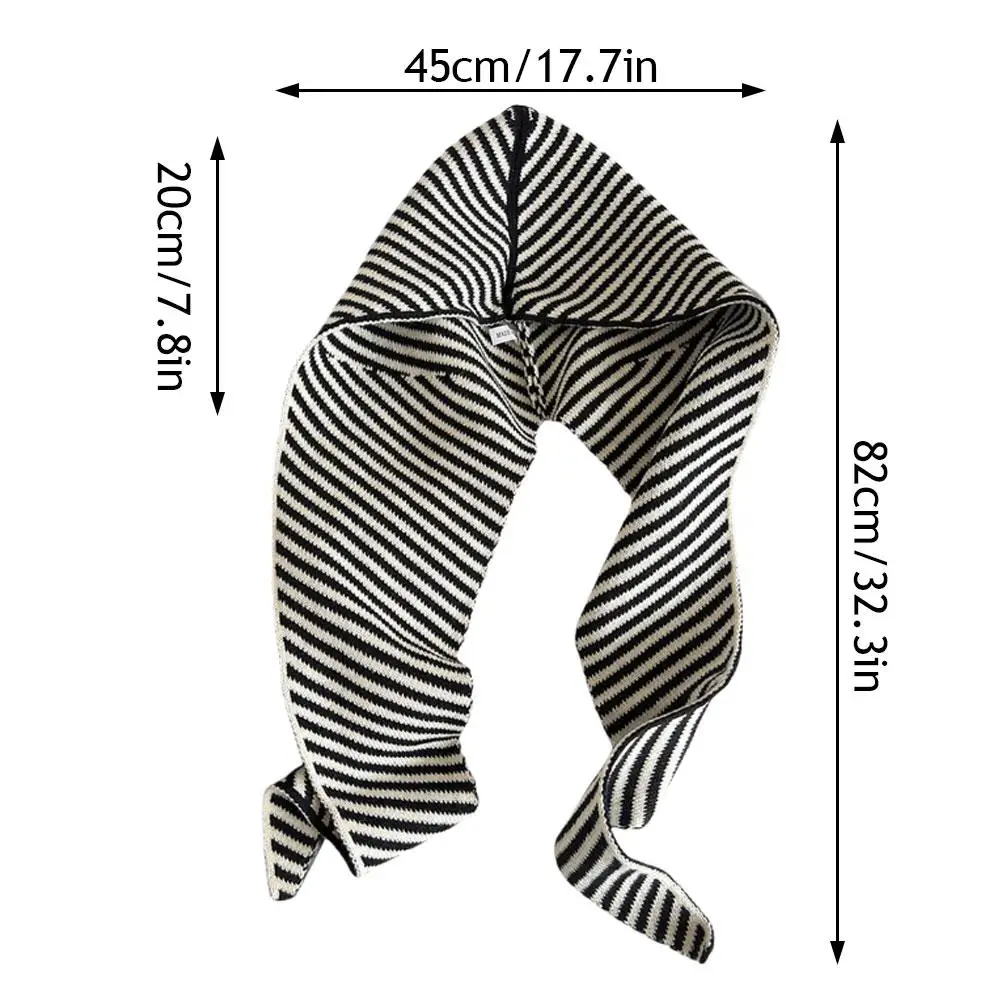 Женский полосатый шарф в стиле ретро - Фотография_5