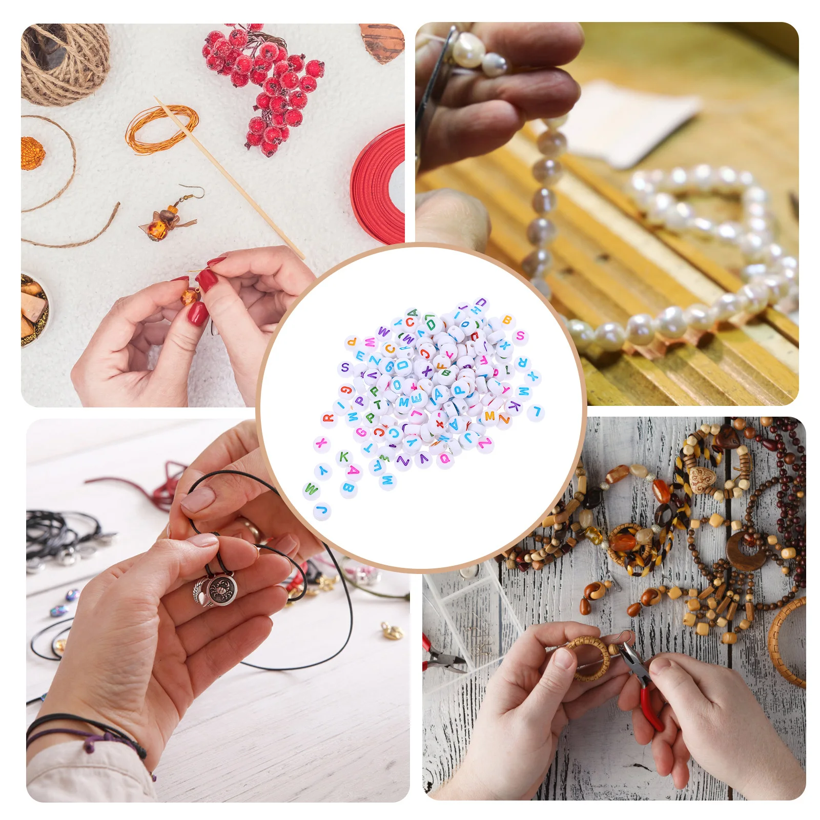 Акриловые бусины с буквами алфавита