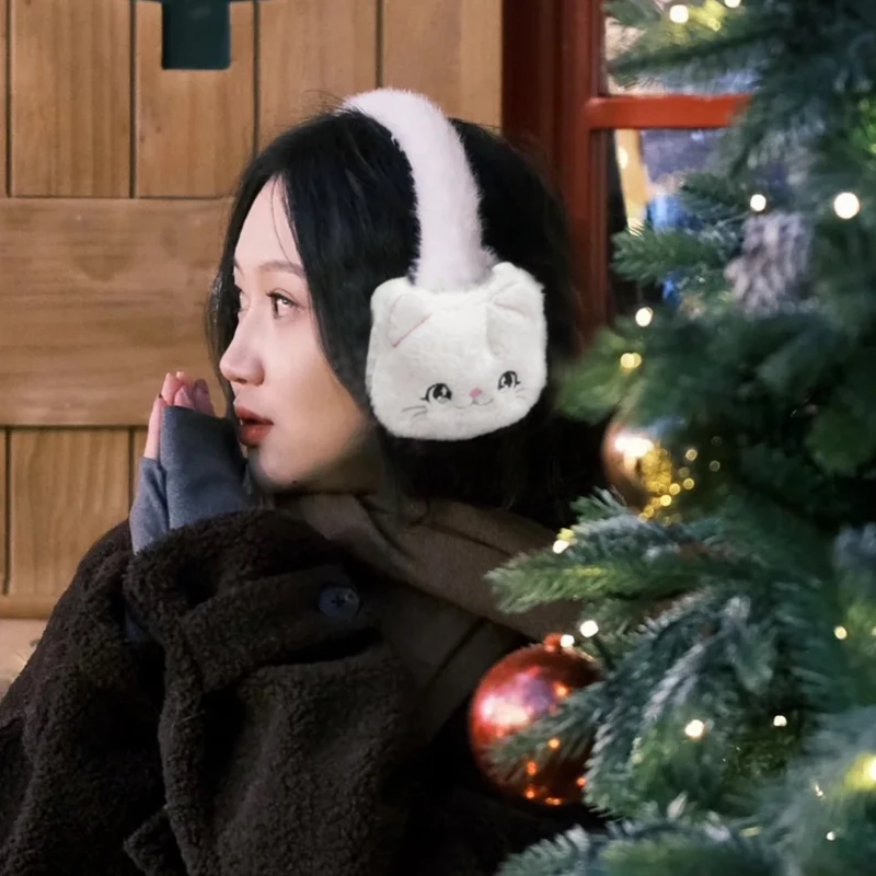 Года, зимние теплые наушники с мультяшным кроликом для детей - Фотография_6