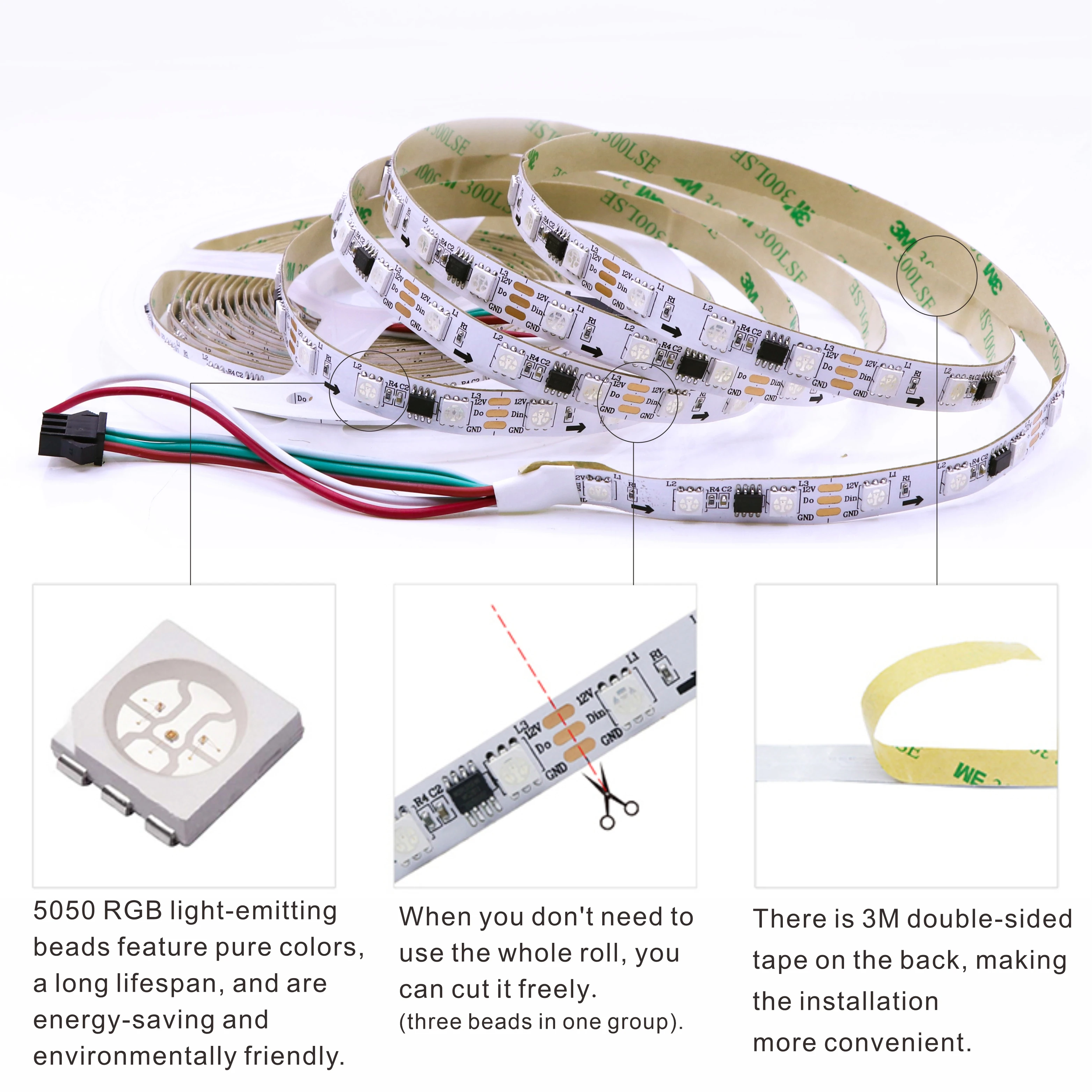 Ws2811 светодиодная лента magic color rgb smd5050 - Фотография_3