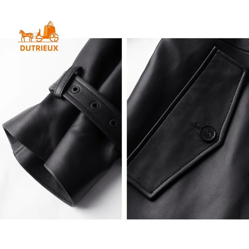 Осенне-зимняя женская длинная кожаная - Фотография_5