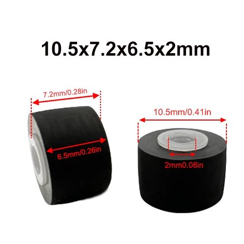 10,5x7,2x6,5x2 мм резиновый роликовый шкив для ремня для аудиомагнитофона