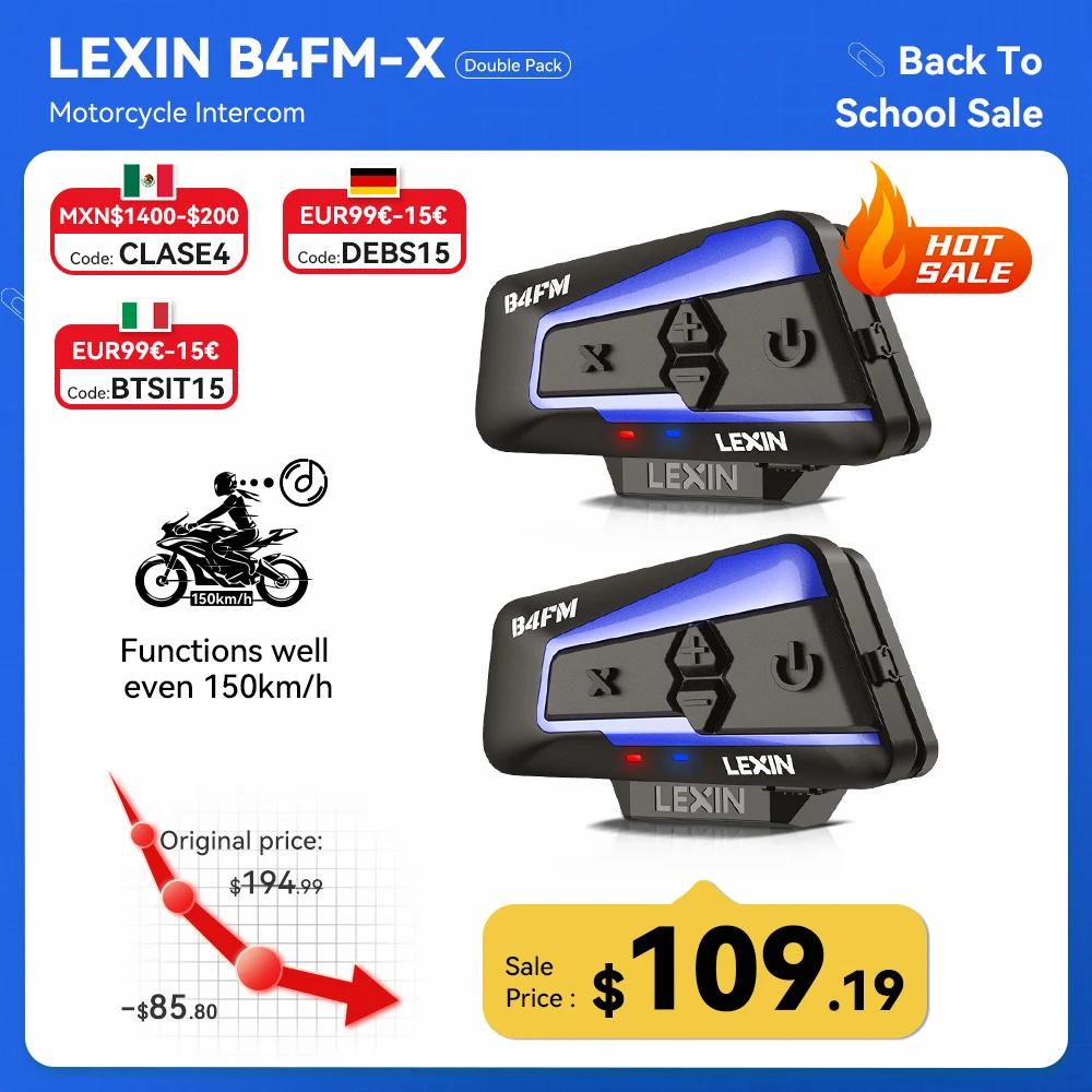 Lexin b4fm-x  bluetooth мотоциклетная гарнитура для шлема