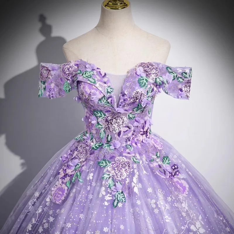 Женское платье quinceanera с открытыми плечами - Фотография_6
