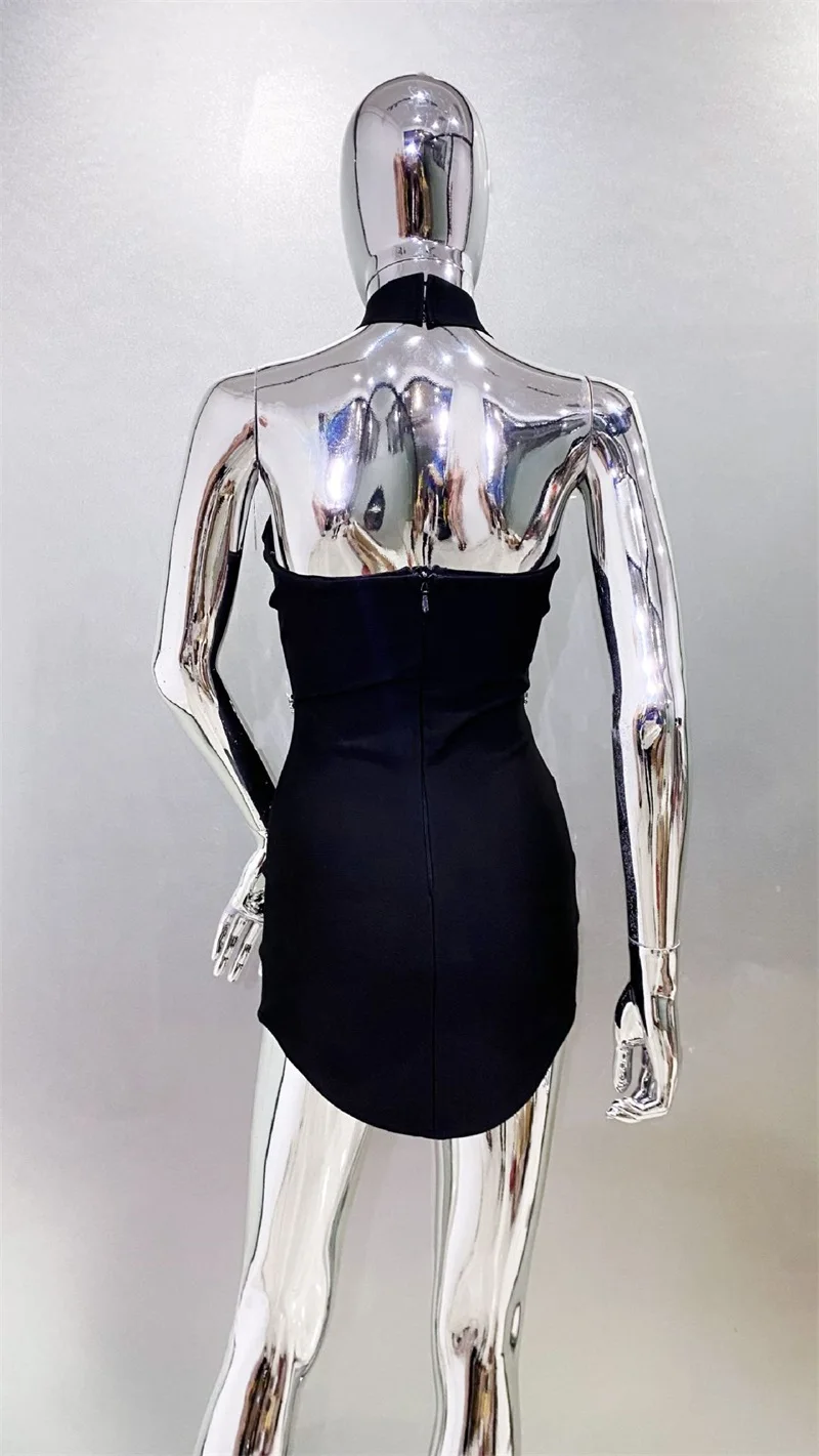 Черное бандажное женское платье - Фотография_4