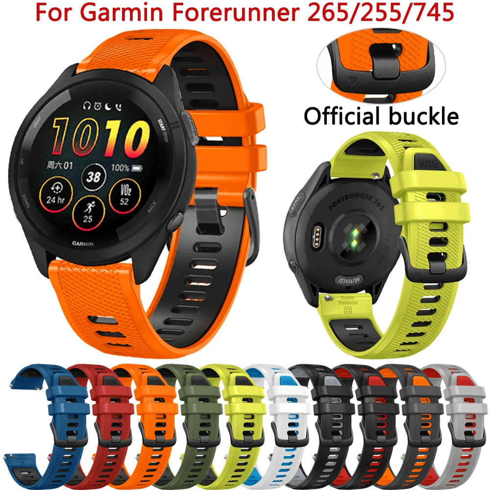 Официальный ремешок 22 мм для garmin forerunner 265 745 255